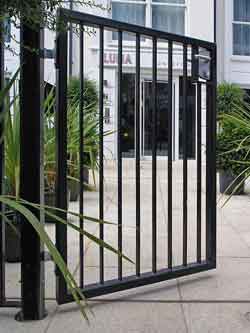 Single Modern Black Box Steel Gate